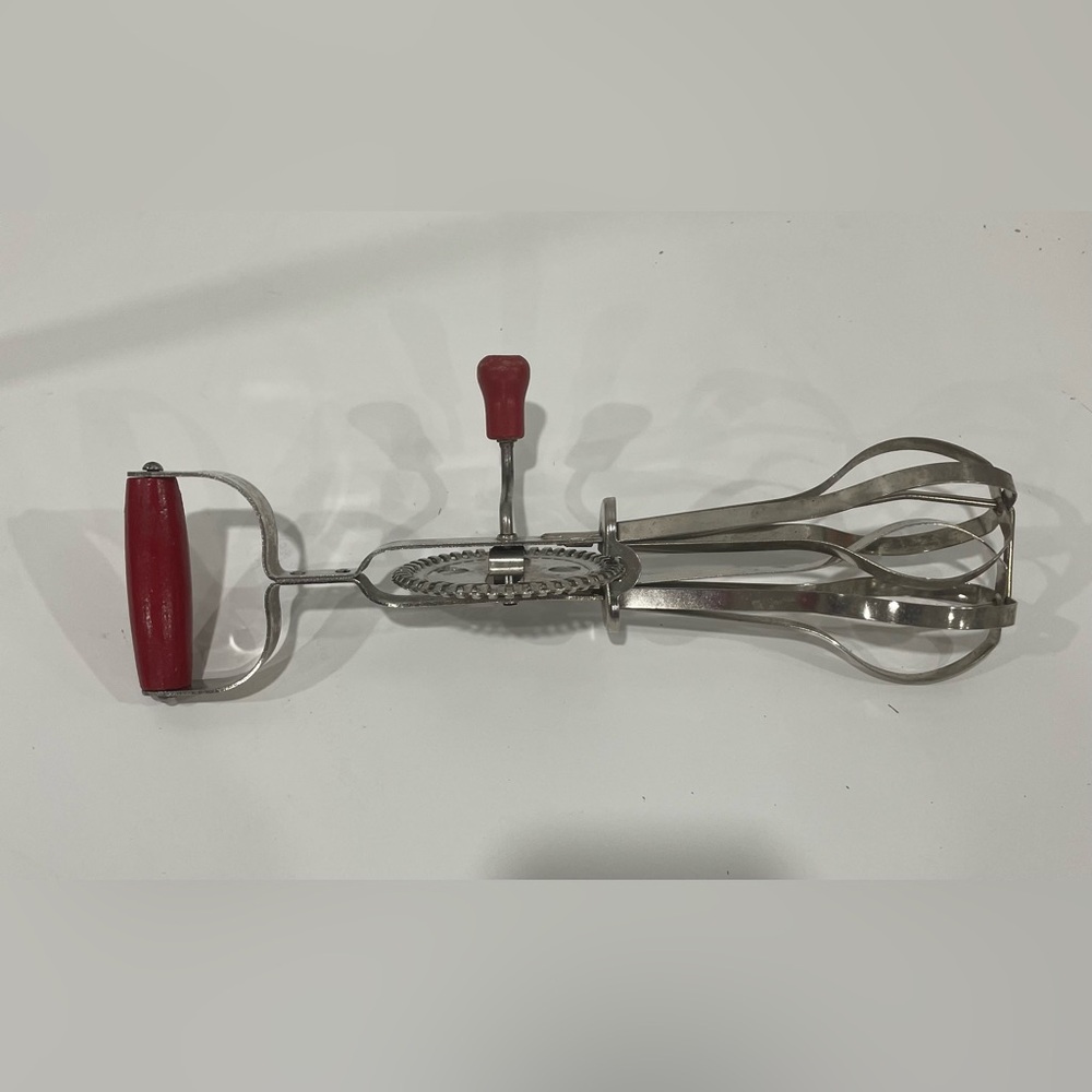Antique Egg Beater, Hand-Crank, Stainless Steel, 12.25" | Whips & Beats Eggs,
